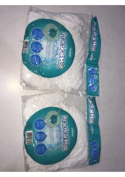 Pratik Mikrofiber Mop Yedeği, 2'li Set, Ev ve Temizlik Için Kolay Kullanım
