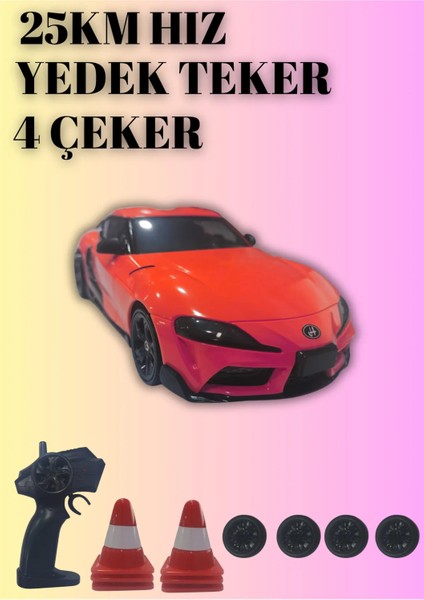 25KM Hız Yapan 2.4ghz Toyota Supra Görünümlü Şarjlı Uzaktan Kumandalı Drift Araba