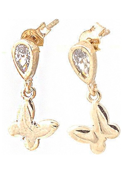 Kelebek Gümüş Küpe SB865, 925 Ayar Gümüş