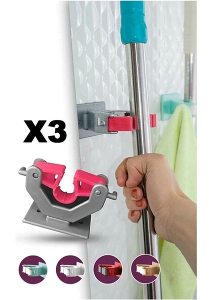3'lü Paspas ve Süpürge Askısı, Mutfak ve Banyo Için Ideal Tutucu, Beyaz Renk fiyatları