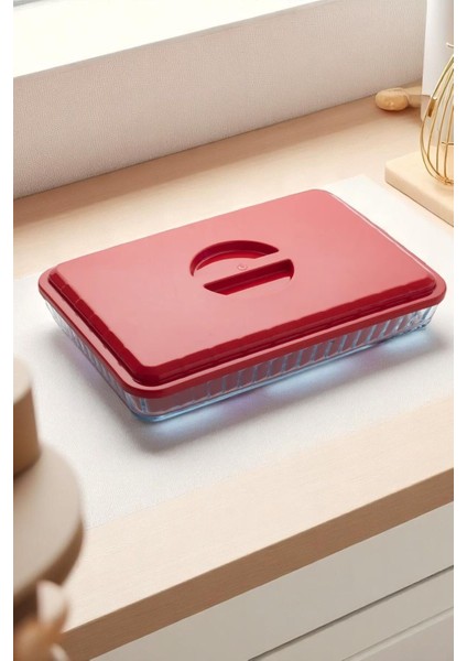 Dikdörtgen Plastik Buhar Kanallı Borcam Kapağı, Kırmızı Renkli