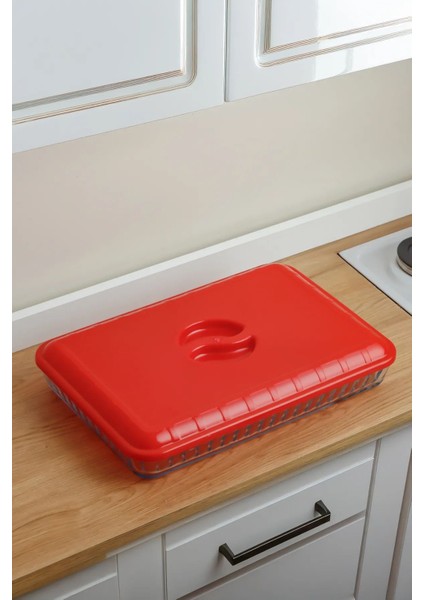 Dikdörtgen Plastik Buhar Kanallı Borcam Kapağı, Kırmızı Renkli fırsatları