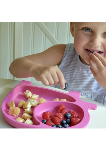 Sevimli Fil Desenli Bölmeli Yemek Kabı, Bebek ve Çocuklar Için Uygun