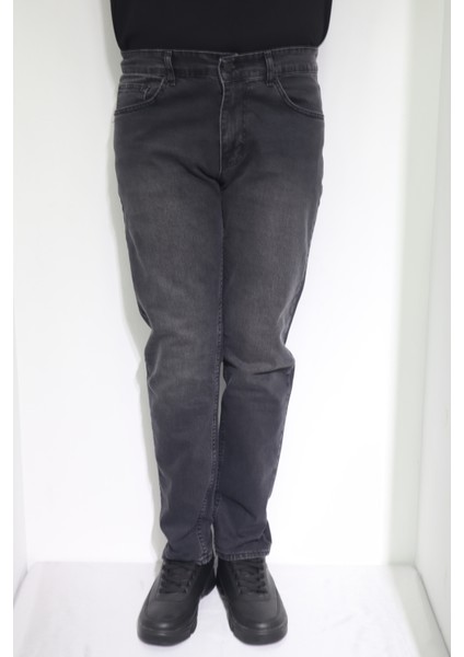 Fistan Store Erkek Gri Normal Bel Dar Kesim Boru Paça Jean Pantolon