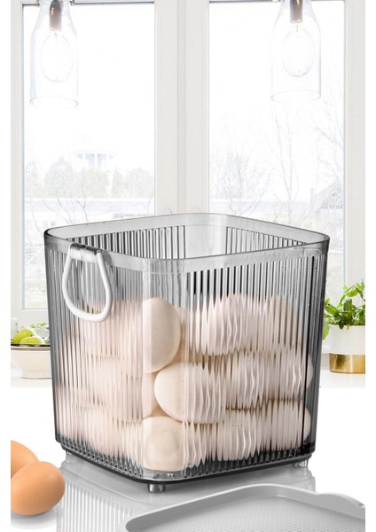 Gri 4lt Akrilik Çok Amaçlı Saklama ve Organizer Kutusu