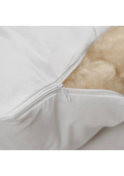 2'li Kuzu Yünü Yastık Seti 50X70 cm - %100 Doğal Yün, 1000 Gr, Nefes Alır, Terletmez, Konforlu Uyku