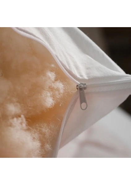 2'li Kuzu Yünü Yastık Seti 50X70 cm - %100 Doğal Yün, 1000 Gr, Nefes Alır, Terletmez, Konforlu Uyku