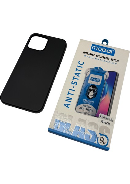 iPhone 13 Pro Max Siyah Silikon Kılıf Kırılmaz Cam Hediye