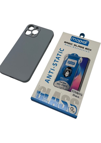 iPhone 13 Pro Max Gri Silikon Kılıf Kırılmaz Cam Hediye modelleri