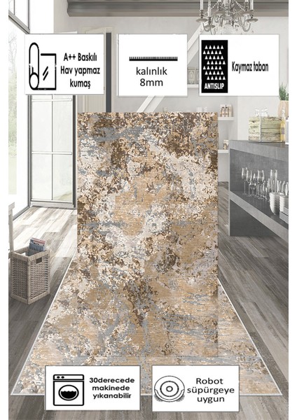 Kaymaz Taban Yıkanabilir Dijital Baskılı Halı Yolluk Mutfak Halısı modelleri