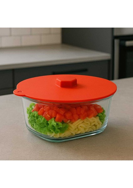 Kırmızı Silikon Vakumlu Kapak, Pratik ve Şık Mutfak Aksesuarı