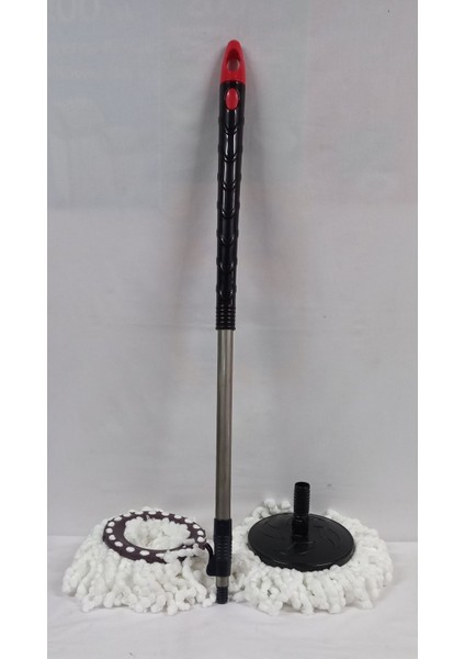 Döner Başlıklı Vilada Saplı Mop Pas Pas 2 Adet Püskül, Pratik Temizlik Seti