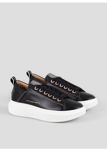 Siyah Kadın Deri Sneaker ASBAWYW-0066-BLK fiyatları