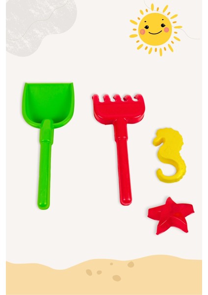 Yaz Plaj Kova Seti, Ibrik, Kürek, Tırmık ve Kum Kalıbı, Renkli Eğlence modelleri