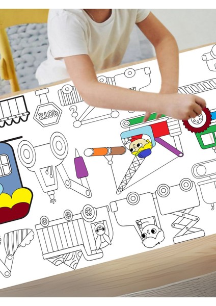 Inşaat Şantiyesi 2.5 Dev Boyama Kağıdı | Doğum Günü Partisi Anaokulu Oyun Hediyesi modelleri
