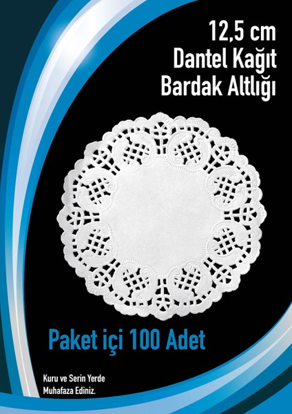 12,5 cm Dantel Kağt Bardak Altlığı 100 Adet