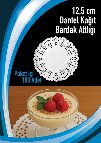12,5 cm Dantel Kağt Bardak Altlığı 100 Adet
