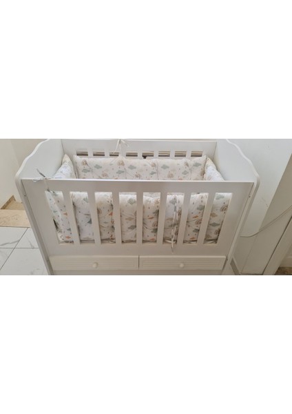 60X100 Beşik Kenar Koruma - 40CM Yükseklik - %100 Pamuk Kumaş - Antialerjik - Yıkanabilir fiyatları