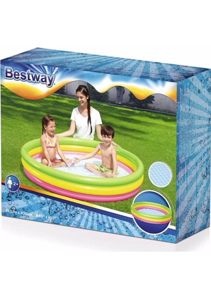 Renkli 3 Bölmeli Şişme Havuz 152X30 Cm, Eğlence Için Ideal Yazlık Seçenek fiyatları