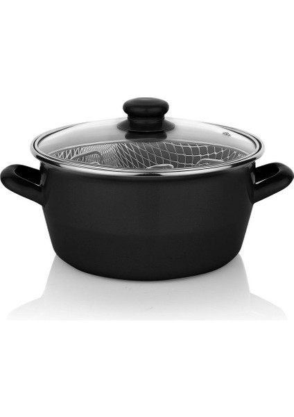 Çıtır Kızartma Tenceresi 22 Cm, 3 Parça, Siyah ve Beyaz Renkler fiyatları