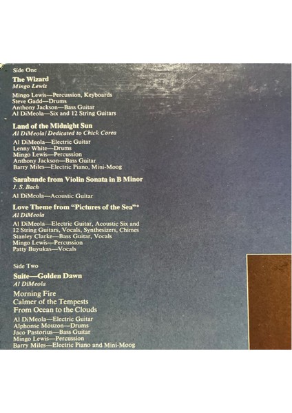 Al Di Meola Land Of The Midnight Sun Lp Plak