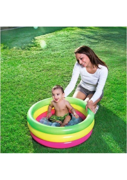 Beyaz Şişme Çocuk Havuzu, Renkli ve Eğlenceli Yaz Bahçe Oyuncağı
