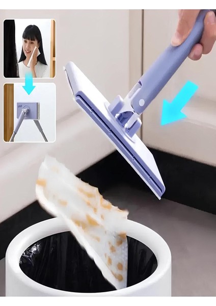 Çok Fonksiyonlu Sihirli Kıskaçlı Zemin Temizleme Mop Bezi Takılabilir