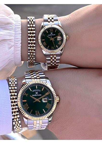 Vip Seri Çelik Kordon ve Çelik Bileklik Hediyeli 2 Yıl Garantili Cift Saati CF.10887C3