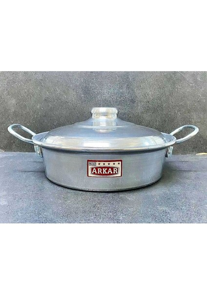50 cm Alüminyum Tava, Kulplu, Kapaklı, Dayanıklı ve Şık Mutfak Gereci