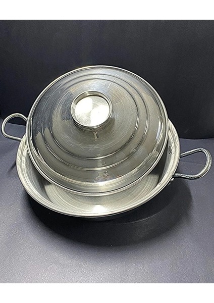 50 cm Alüminyum Tava, Kulplu, Kapaklı, Dayanıklı ve Şık Mutfak Gereci
