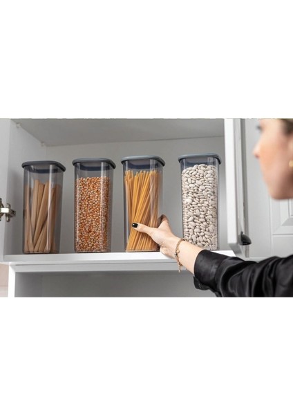 3'lü Saklama Kabı Seti, Plastik, Siyah, 1.9-1.3-0.6 Litre fiyatları