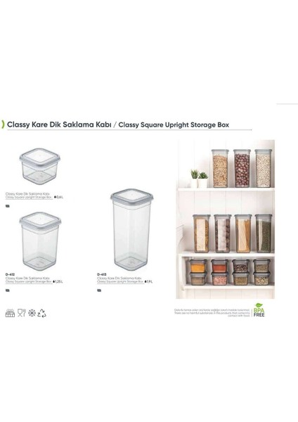 Gri 3'lü Plastik Kare Saklama Seti, Pratik ve Şık Mutfak Çözümü modelleri