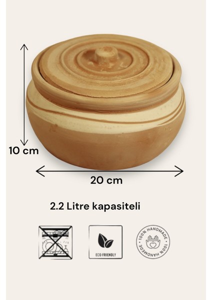 Doğal Toprak Yoğurt Mayalama Güveci Kapaklı 2.2 L 20 cm Kahverengi fiyatları