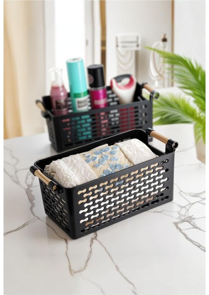 Çok Amaçlı Şık Plastik Sepet Seti, 5 Lt, 27X15X12 Cm, Buzdolabı ve Banyo Organizerleri fiyatları