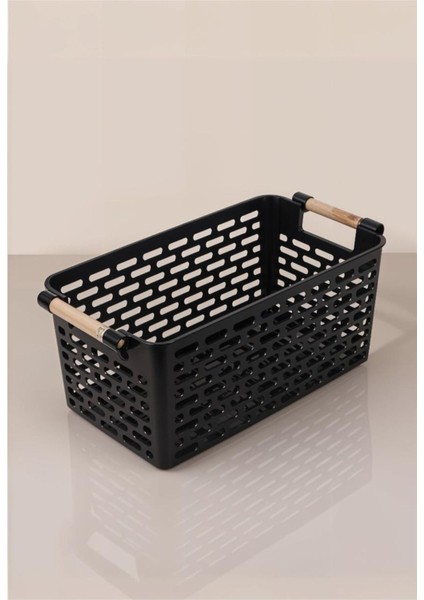 Çok Amaçlı Şık Plastik Sepet Seti, 5 Lt, 27X15X12 Cm, Buzdolabı ve Banyo Organizerleri