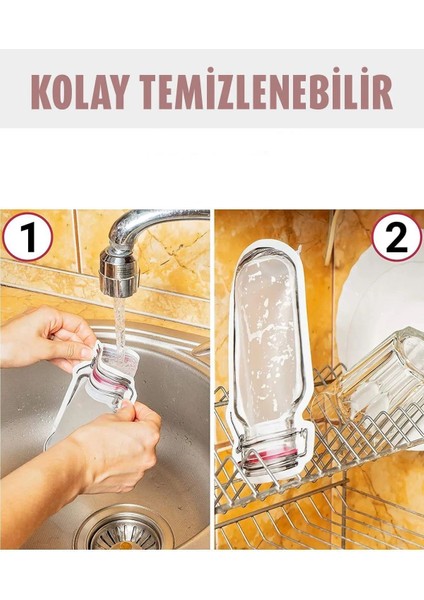 3'lü 1 Lt Kavanoz Görünümlü Kilitli Saklama Poşeti Seti, Beyaz Renk