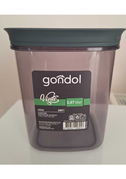 Gri 0,87L Çok Amaçlı Saklama Kabı, Dayanıklı ve Şık Tasarım