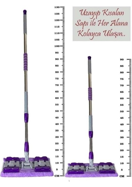 Mavi Teleskopik Uzatılabilir Tablet Paletli Mikrofiber Mop ve Paspas Seti fırsatları