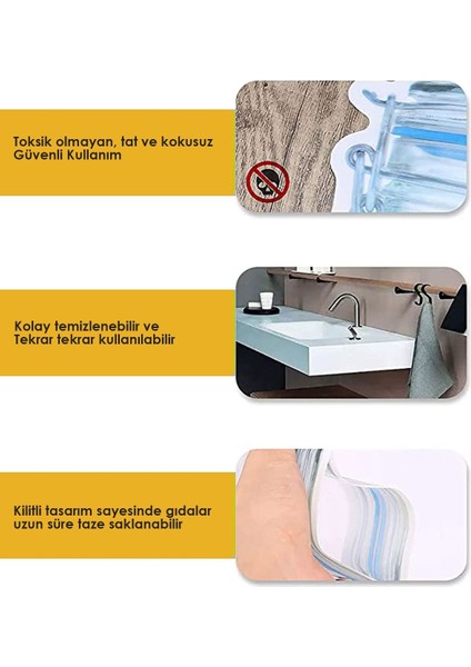 Pratik ve Şık Saklama Poşeti Setleri, Kilitli ve Çıtçıtlı, Buzluk ve Dolap Için Uygun indirimleri