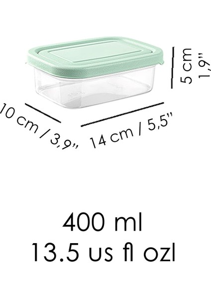 10 Adet Yeşil Dikdörtgen Saklama Kabı, Mikrodalga Uyumlu, 400ML, Düzenleyici Organizer indirimleri