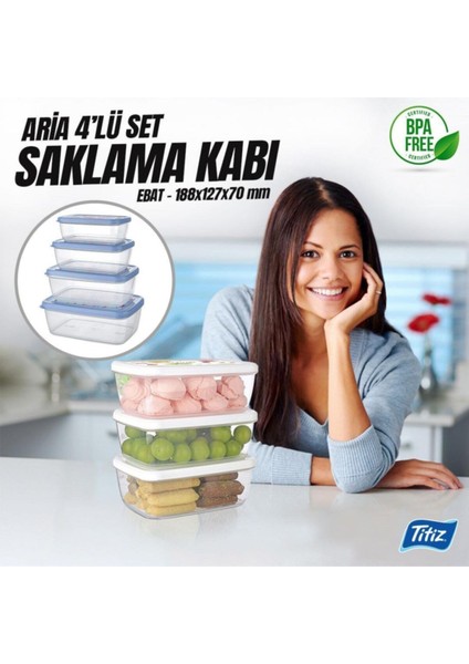 Turuncu Saklama Kabı Seti, 4'lü, Çeşitli Boyutlarda, Pratik ve Şık Tasarım