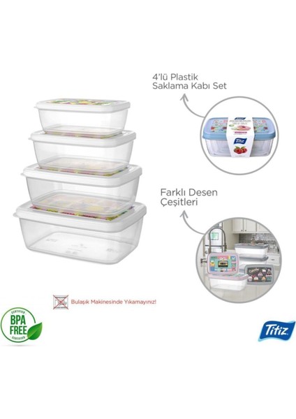 Turuncu Saklama Kabı Seti, 4'lü, Çeşitli Boyutlarda, Pratik ve Şık Tasarım fiyatları