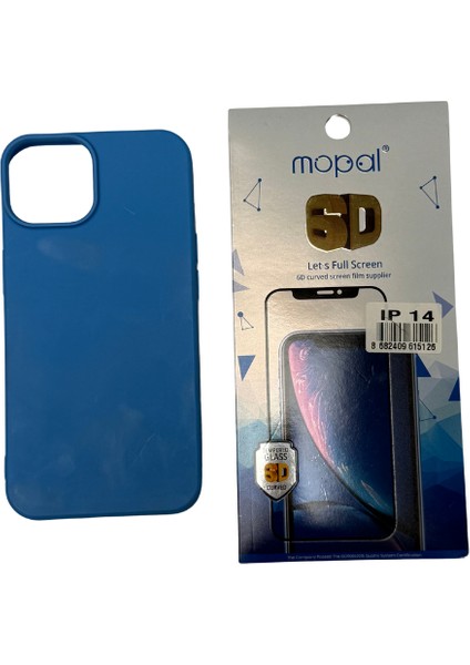 iPhone 14 Mavi Silikon Kılıf Kırılmaz Cam Hediye fiyatları
