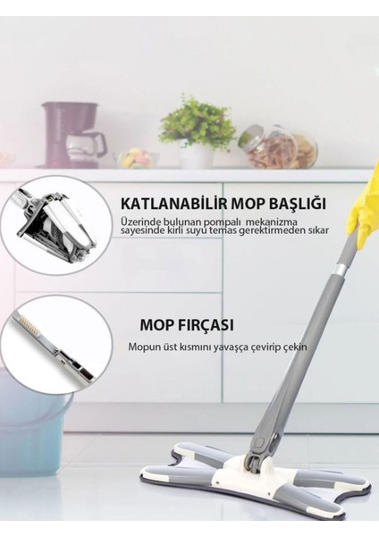 360 Derece Dönebilen Kendinden Sıkmalı Temizlik Mobları, Kolay ve Pratik Kullanım