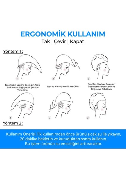 Düğme Lastikli Havlu Bone , Saç Bone ,Pamuklu Saç Bone , Bukle Baş Havlusu ,Saç Kurutma Bonesi