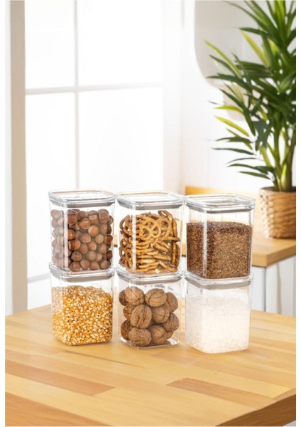 Şeffaf Plastik Saklama Kabı, Vakum Silikon Conta, 0,9 Lt, Tek Adet