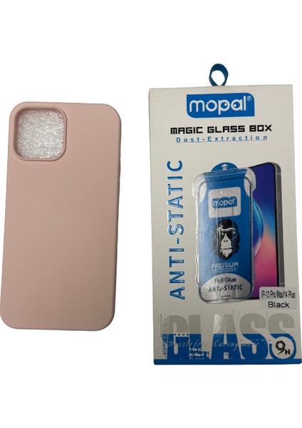 iPhone 13 Pro Max Krem Silikon Kılıf Kırılmaz Cam Hediye
