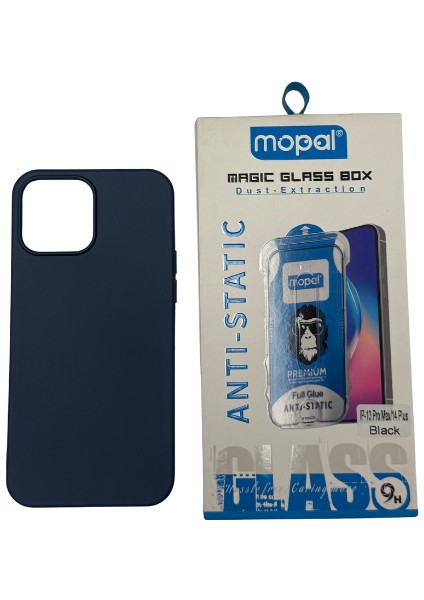 iPhone 13 Pro Max Lacivert Silikon Kılıf Kırılmaz Cam Hediye