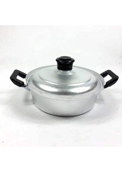 24 cm Alüminyum Tencere, Kapaklı, Saplı, Natural, Yerli Üretim, Güçlü ve Kullanışlı