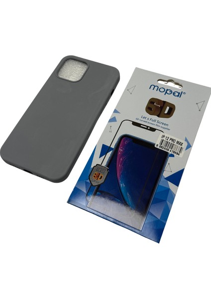 iPhone 12 Pro Max Gri Silikon Kılıf Kırılmaz Cam Hediye fiyatları
